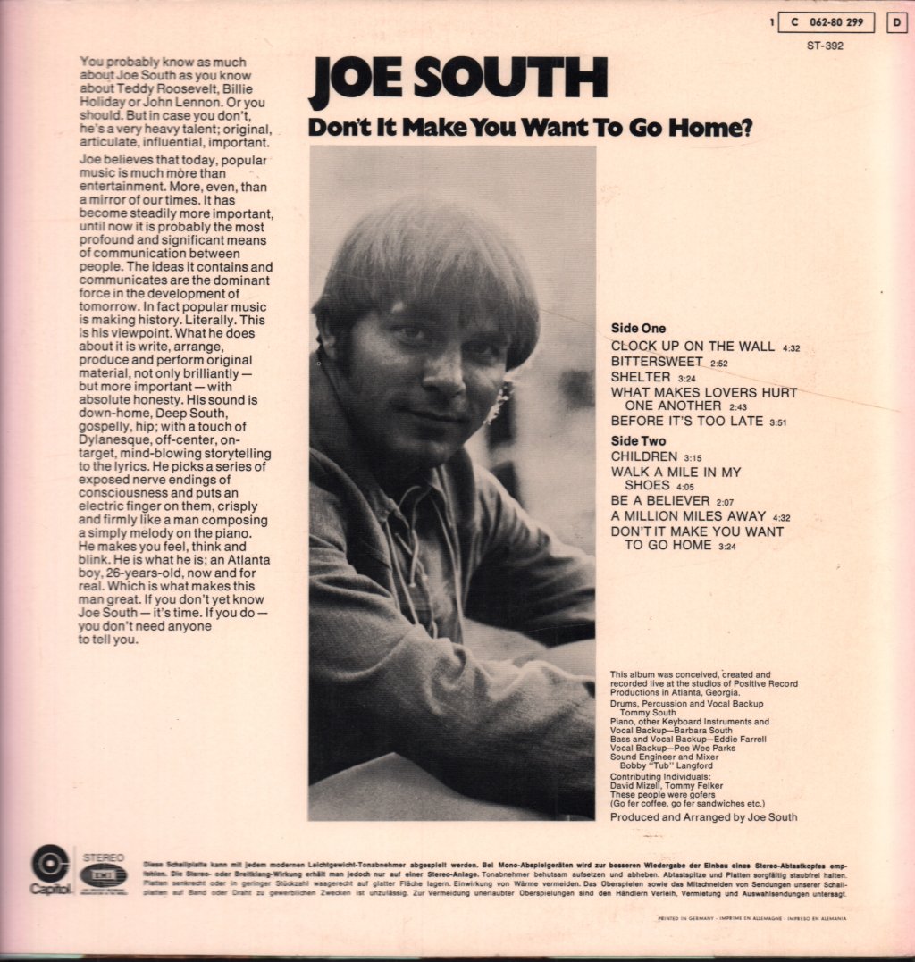 Joe South - Don't It Make You Want To Go Home - Lp
