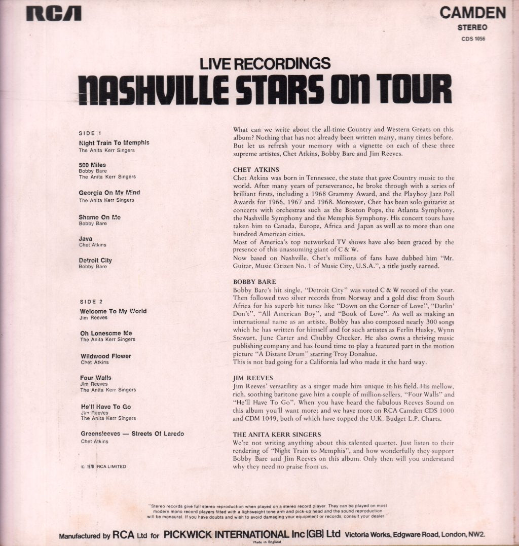 Various Artists - Nashville Stars On Tour Live Recordings - Lp