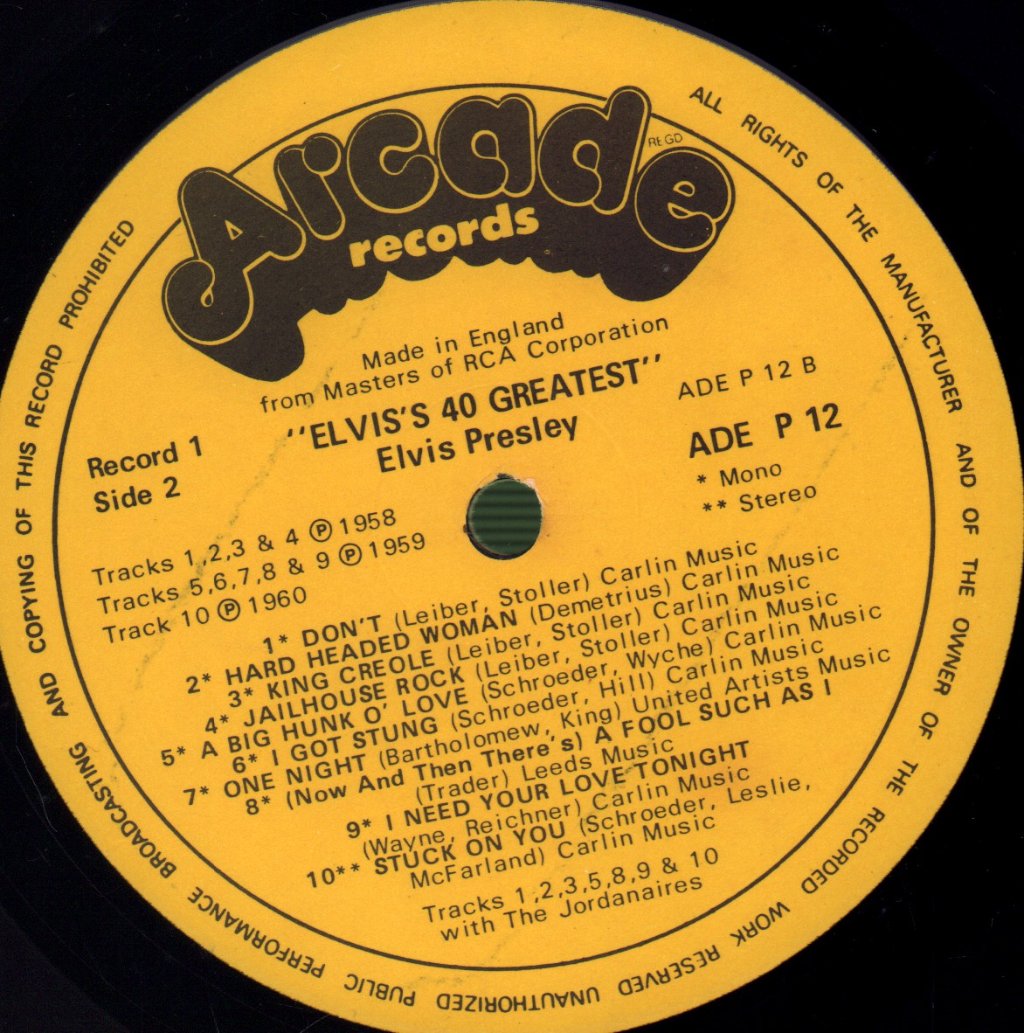 Elvis Presley - 40 Greatest - Double Lp