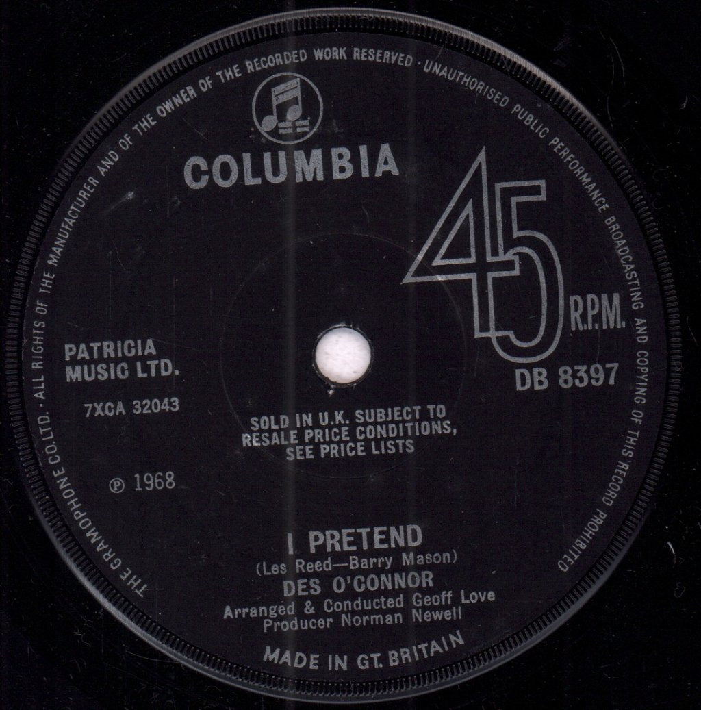 Des O'Connor - I Pretend - 7 Inch