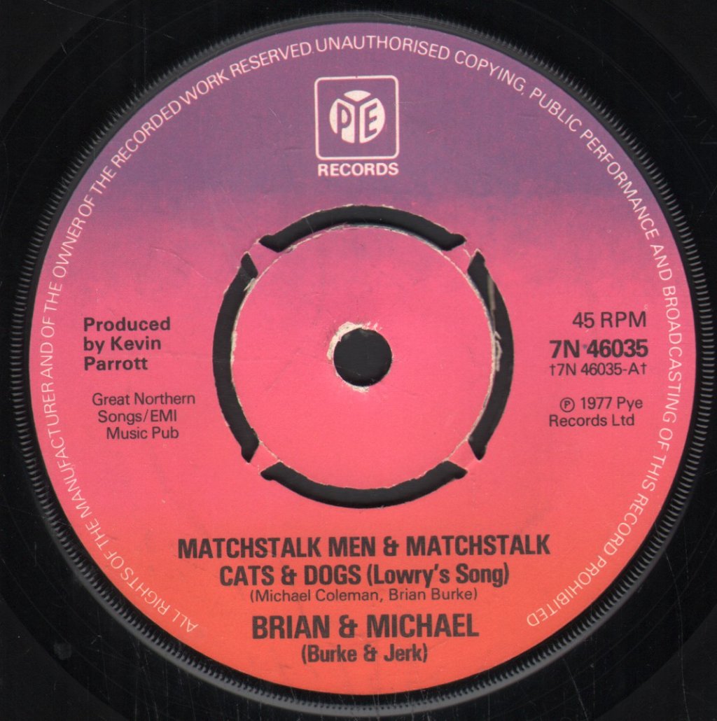 Brian And Michael - Matchstalk Men And Matchstalk Cats And Dogs - 7 Inch