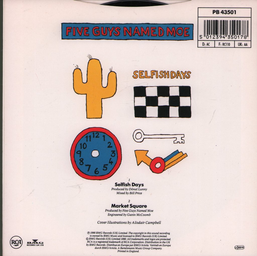 Five Guys Named Moe - Selfish Days - 7 Inch