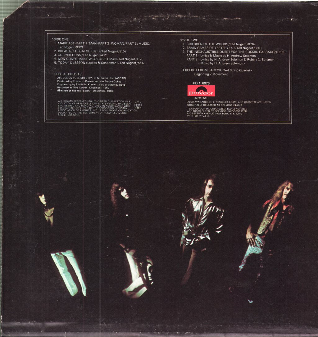 Ted Nugent - Marriage On The Rocks - Rock Bottom - Lp