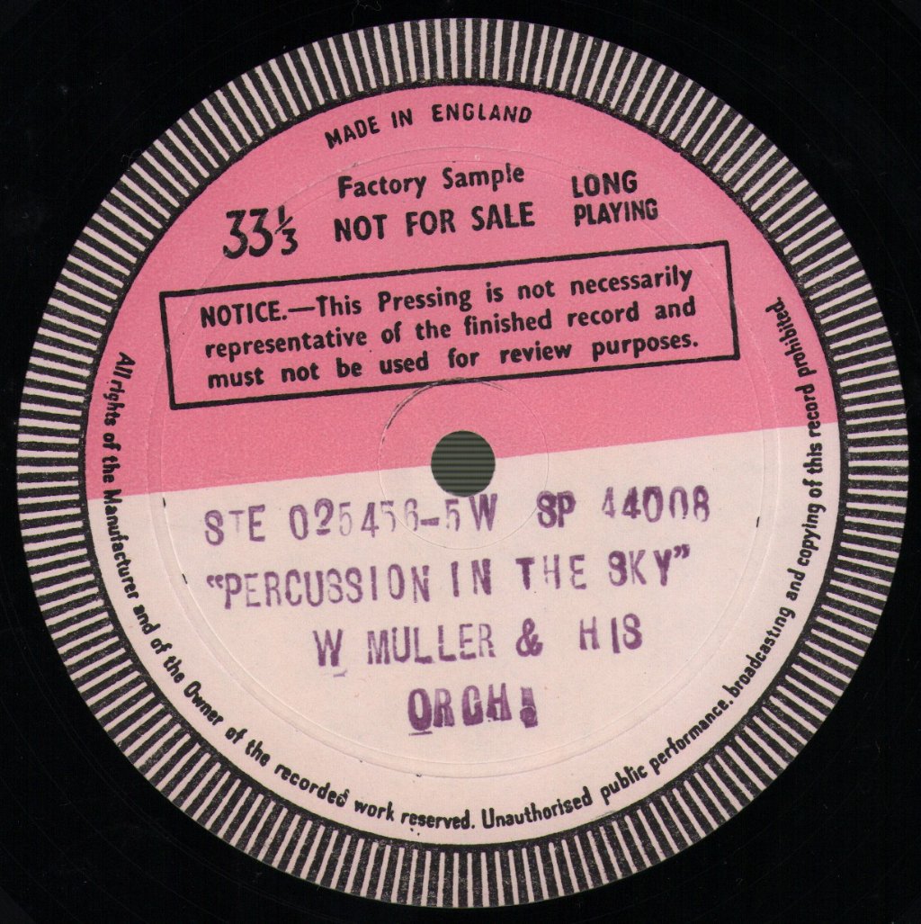 Werner Muller and his Orchestra - Percussion In The Sky - Double Lp