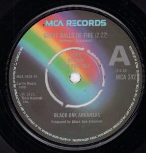 Black Oak Arkansas - Great Balls Of Fire - 7 Inch