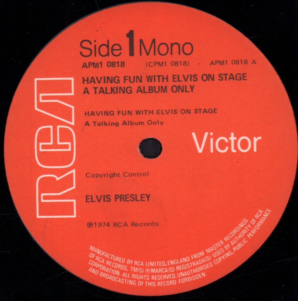 Elvis Presley - Having Fun With Elvis On Stage - Lp