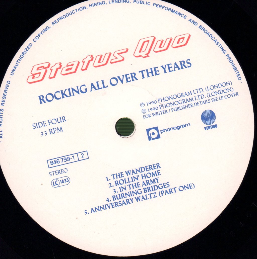 Status Quo - Rocking All Over The Years - Double Lp