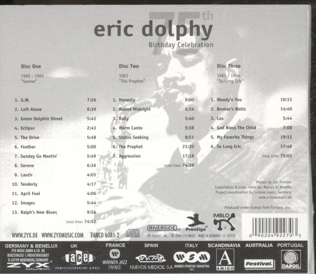 Eric Dolphy - 75th Birthday Celebration - Triple Cd