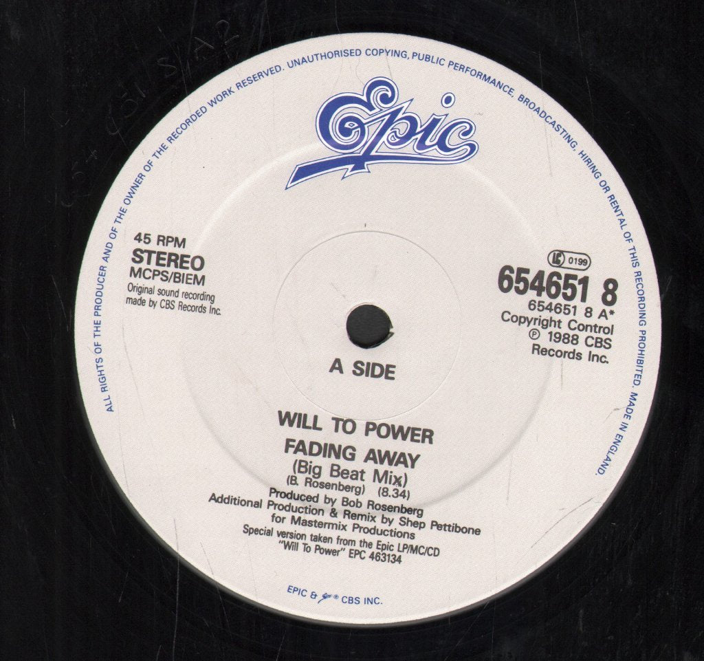 Will To Power - Fading Away - 12 Inch