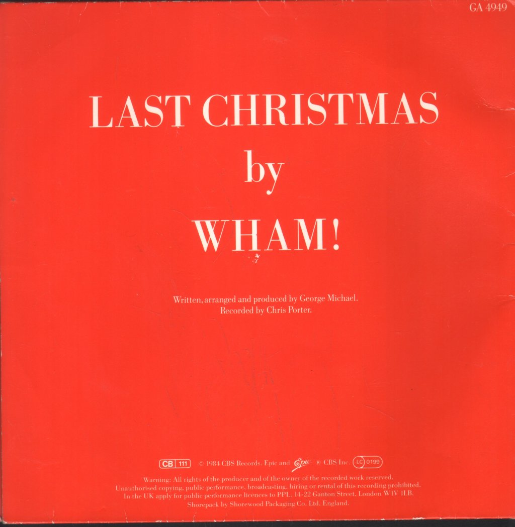 Wham - Last Christmas - 7 Inch