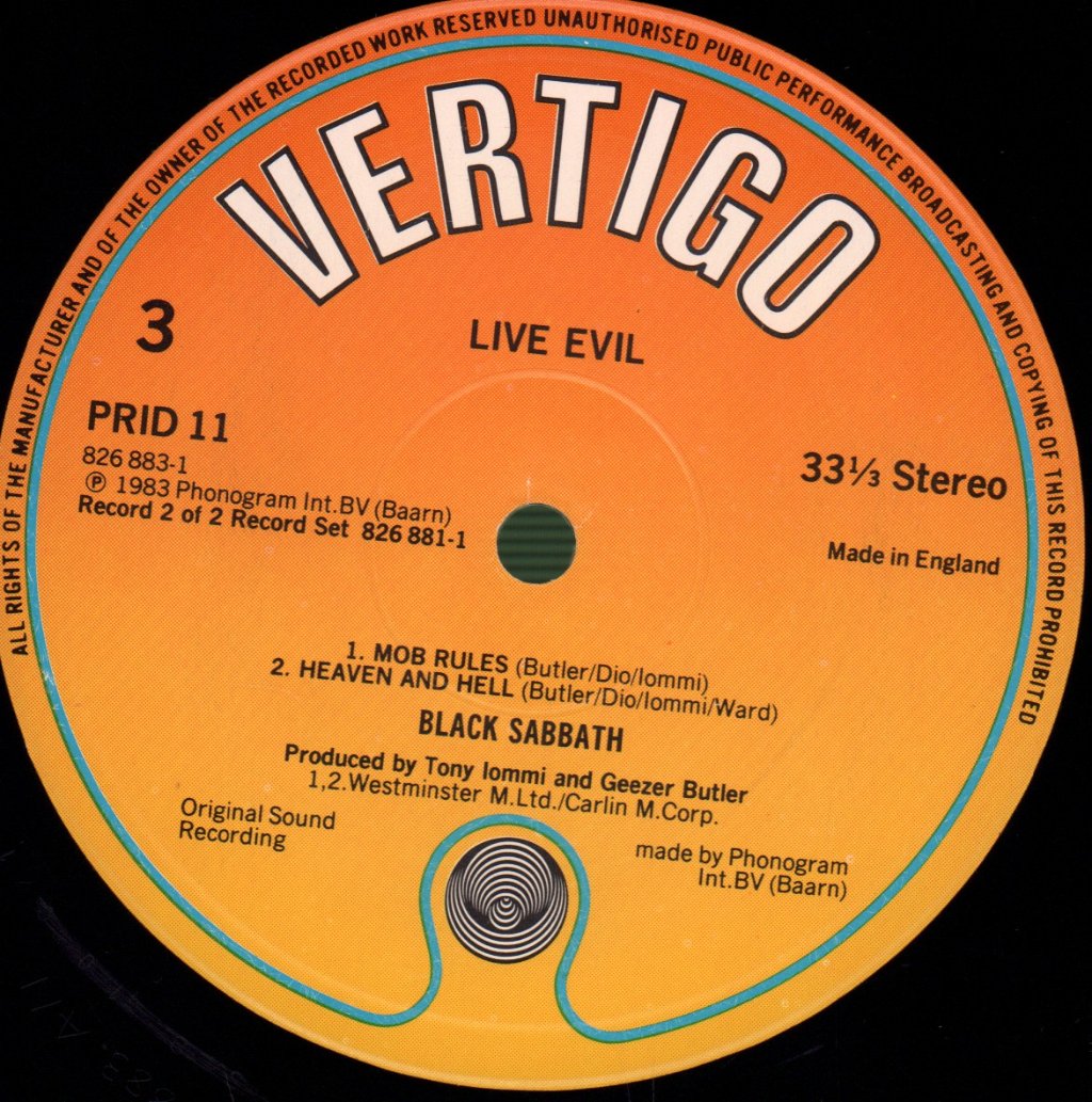 Black Sabbath - Live Evil - Double Lp