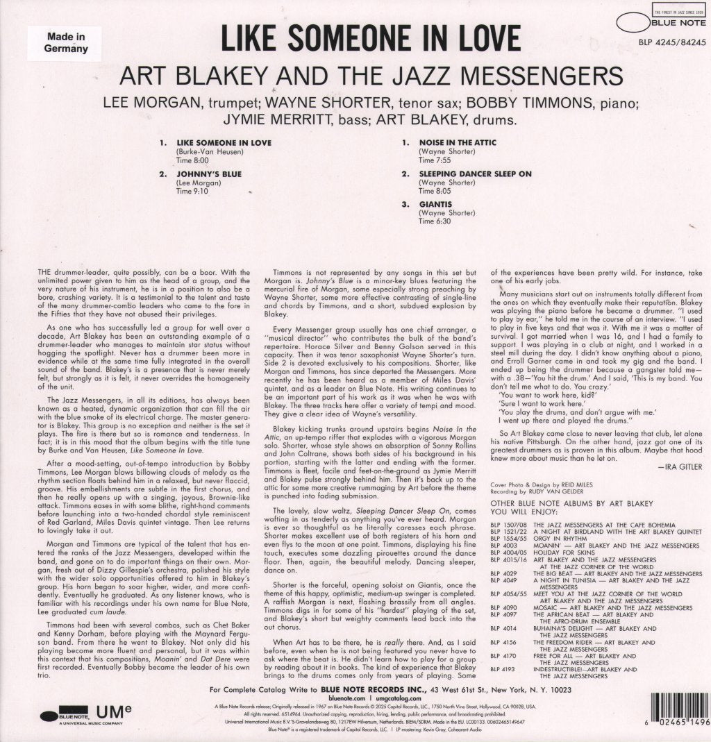 Art Blakey & The Jazz Messengers - Like Someone In Love - Lp