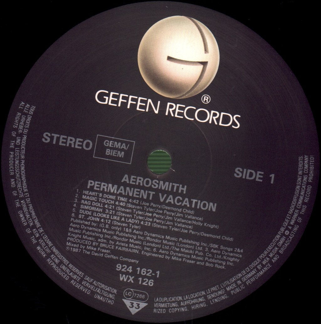 Aerosmith - Permanent Vacation - Lp