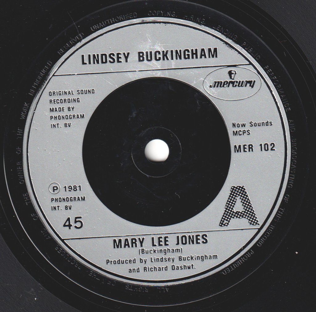 Lindsey Buckingham - Mary Lee Jones - 7 Inch