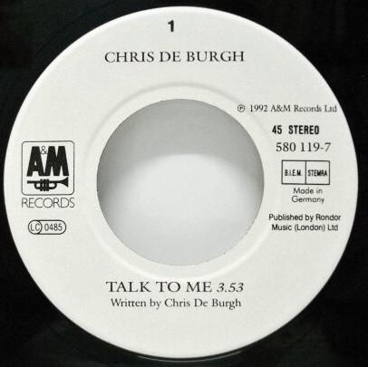 Chris De Burgh - Talk To Me - 7 Inch