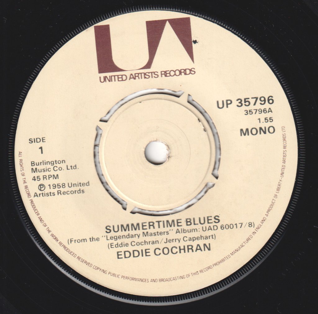 Eddie Cochran - Summertime Blues - 7 Inch