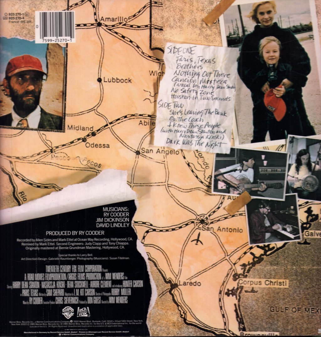 Ry Cooder - Paris Texas - Original Motion Picture Soundtrack - Lp
