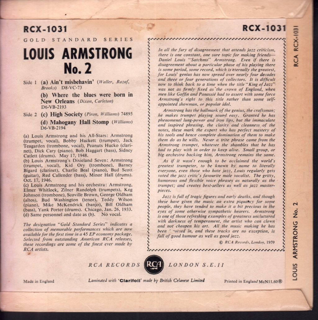 Louis Armstrong - Louis Armstrong No.2 - 7 Inch