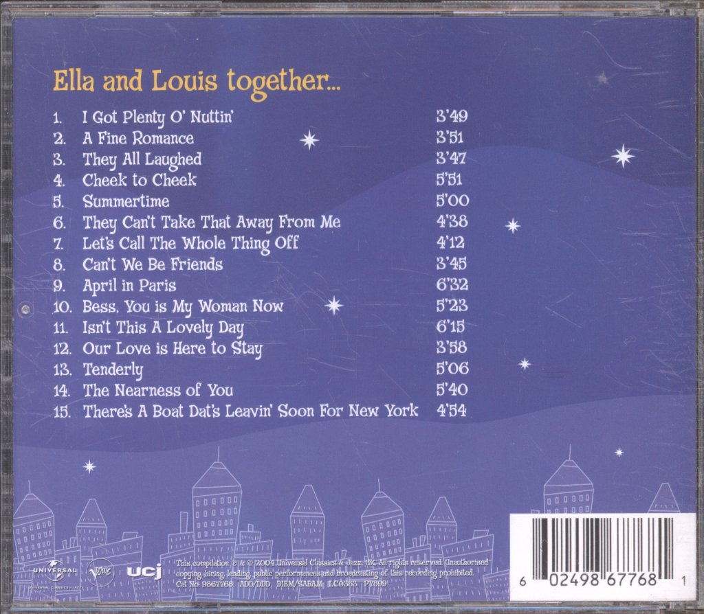 Ella Fitzgerald And Louis Armstrong - Ella And Louis Together - Cd