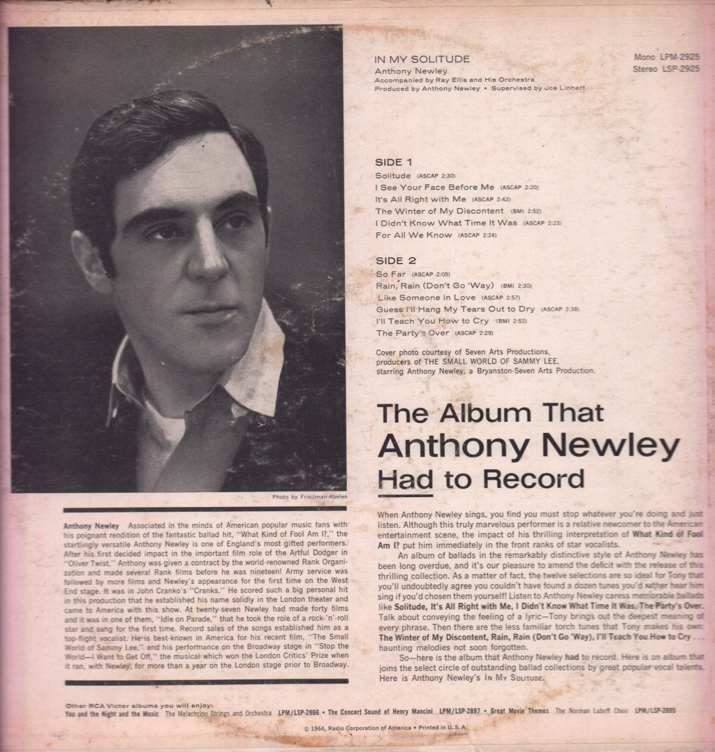 Anthony Newley - In My Solitude - Lp