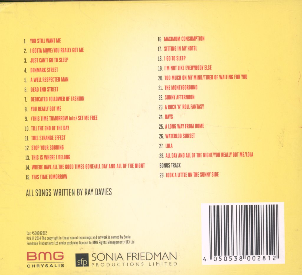 Sunny Afternoon Original Cast - Sunny Afternoon - The New Hit Musical Based On The Music Of The Kinks - Cd