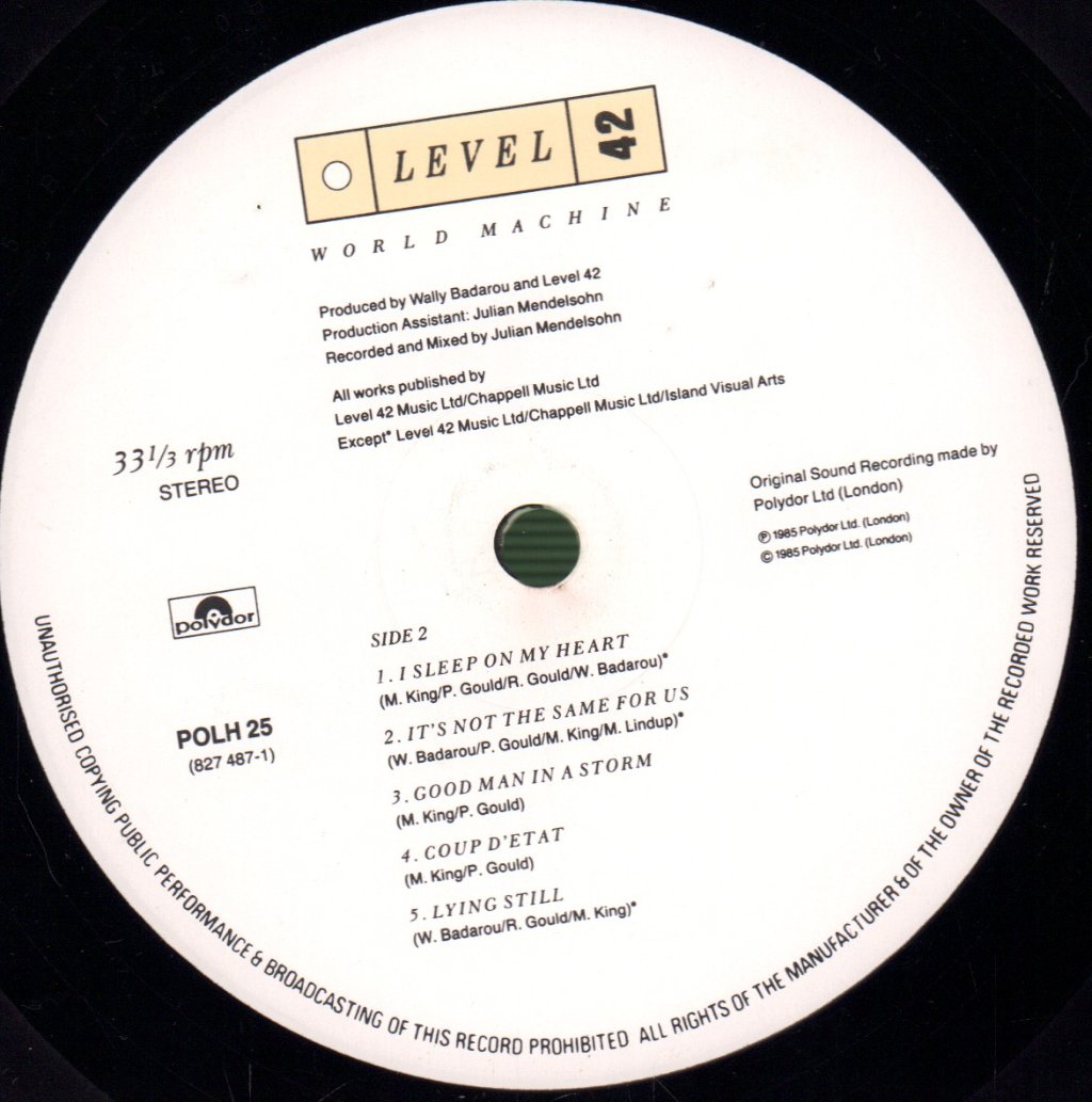 Level 42 - World Machine - Lp