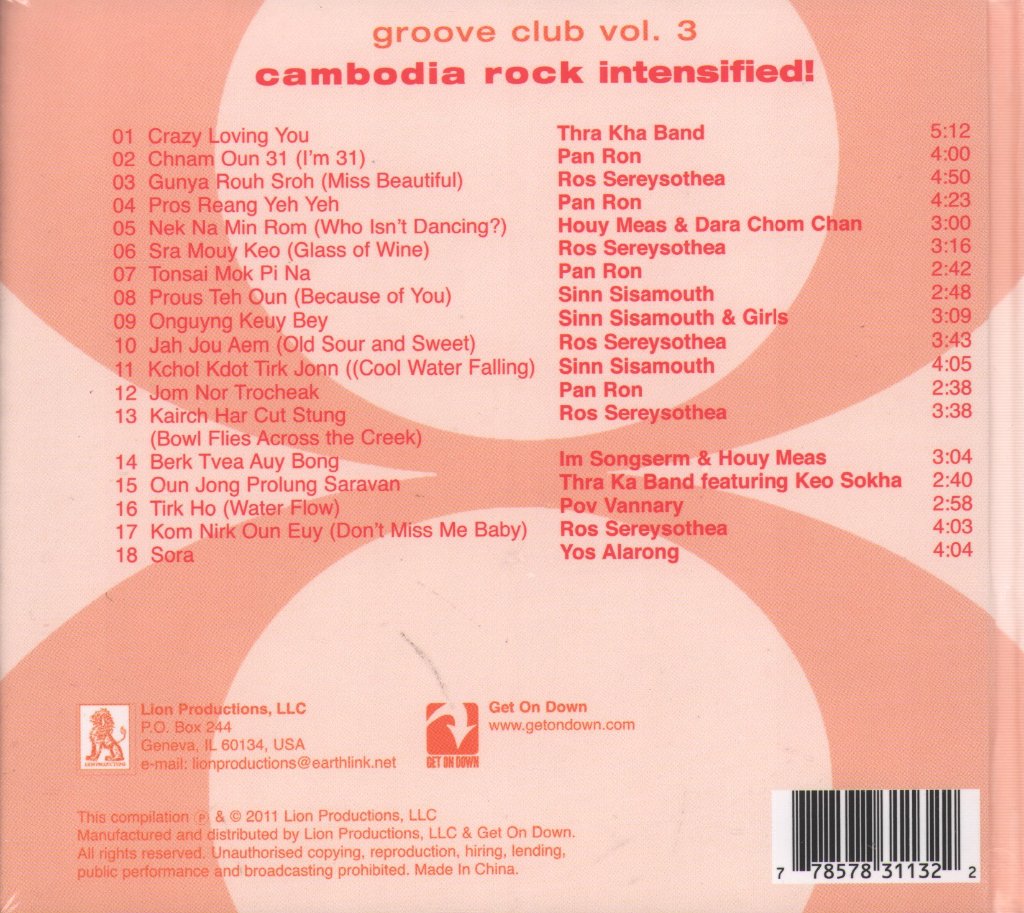 Various Artists - Groove Club Vol. 3 - Cambodia Rock Intensified! - Cd