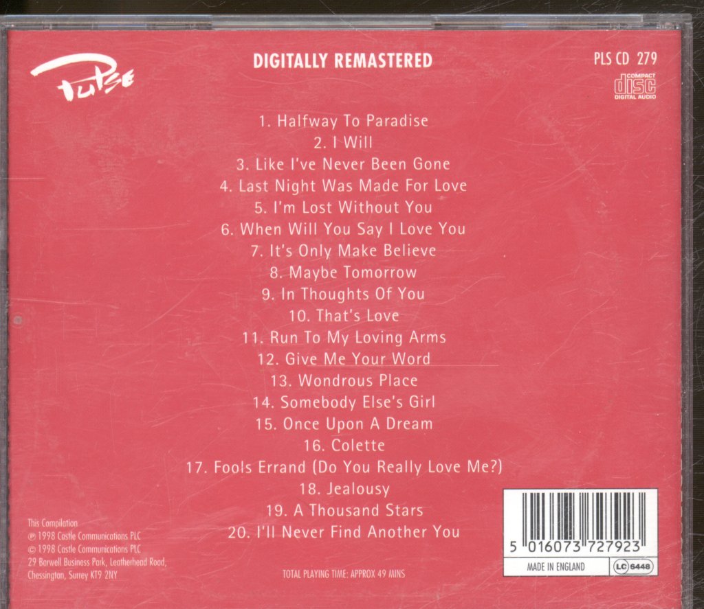 Billy Fury - One & Only Billy Fury - Cd