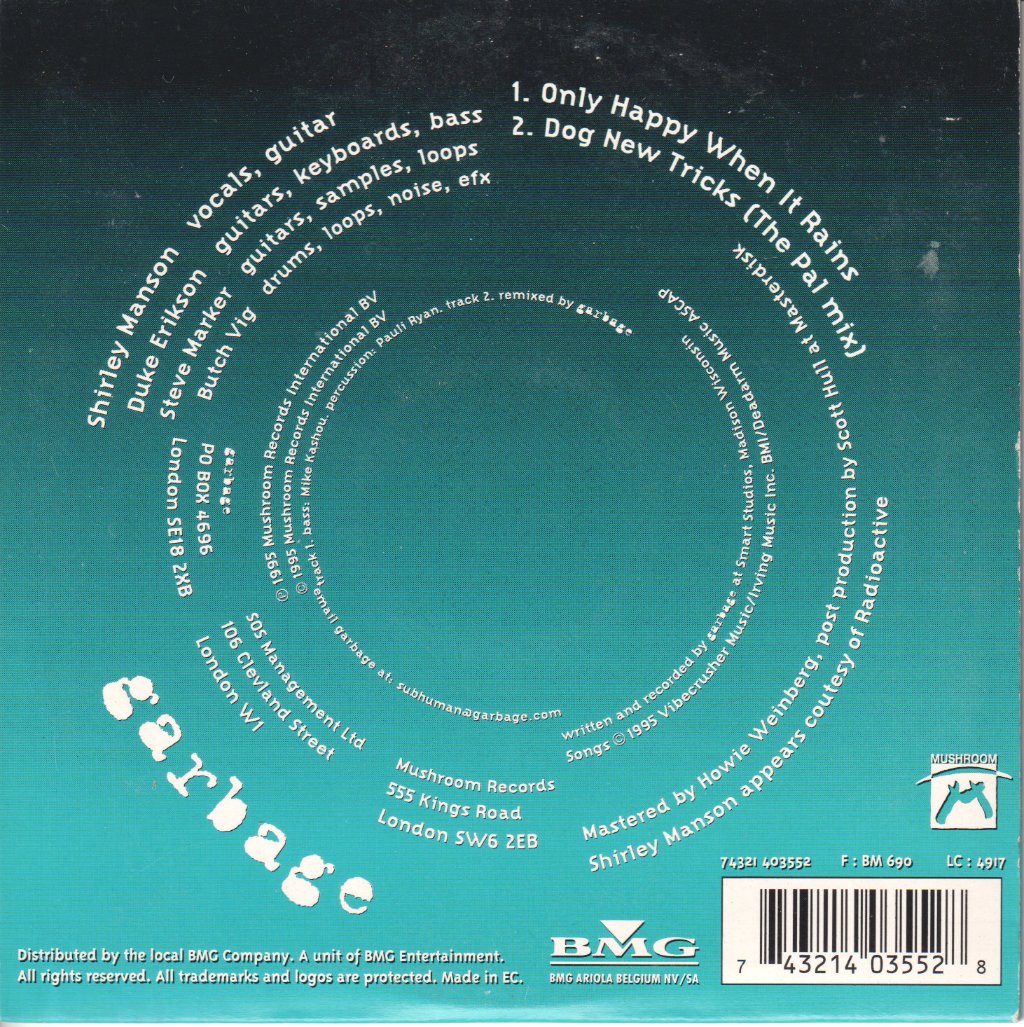 Garbage - Only Happy When It Rains - Cd