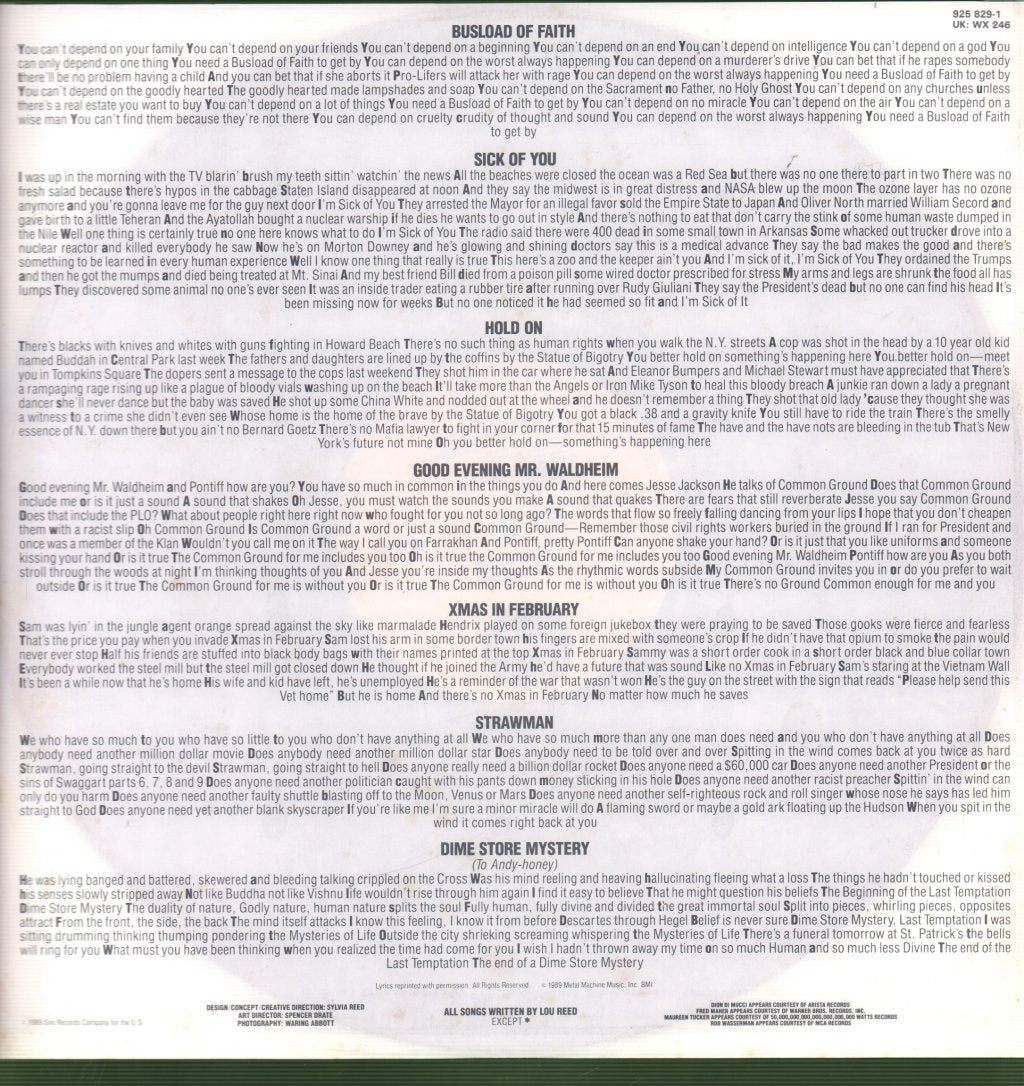 Lou Reed - New York - Lp