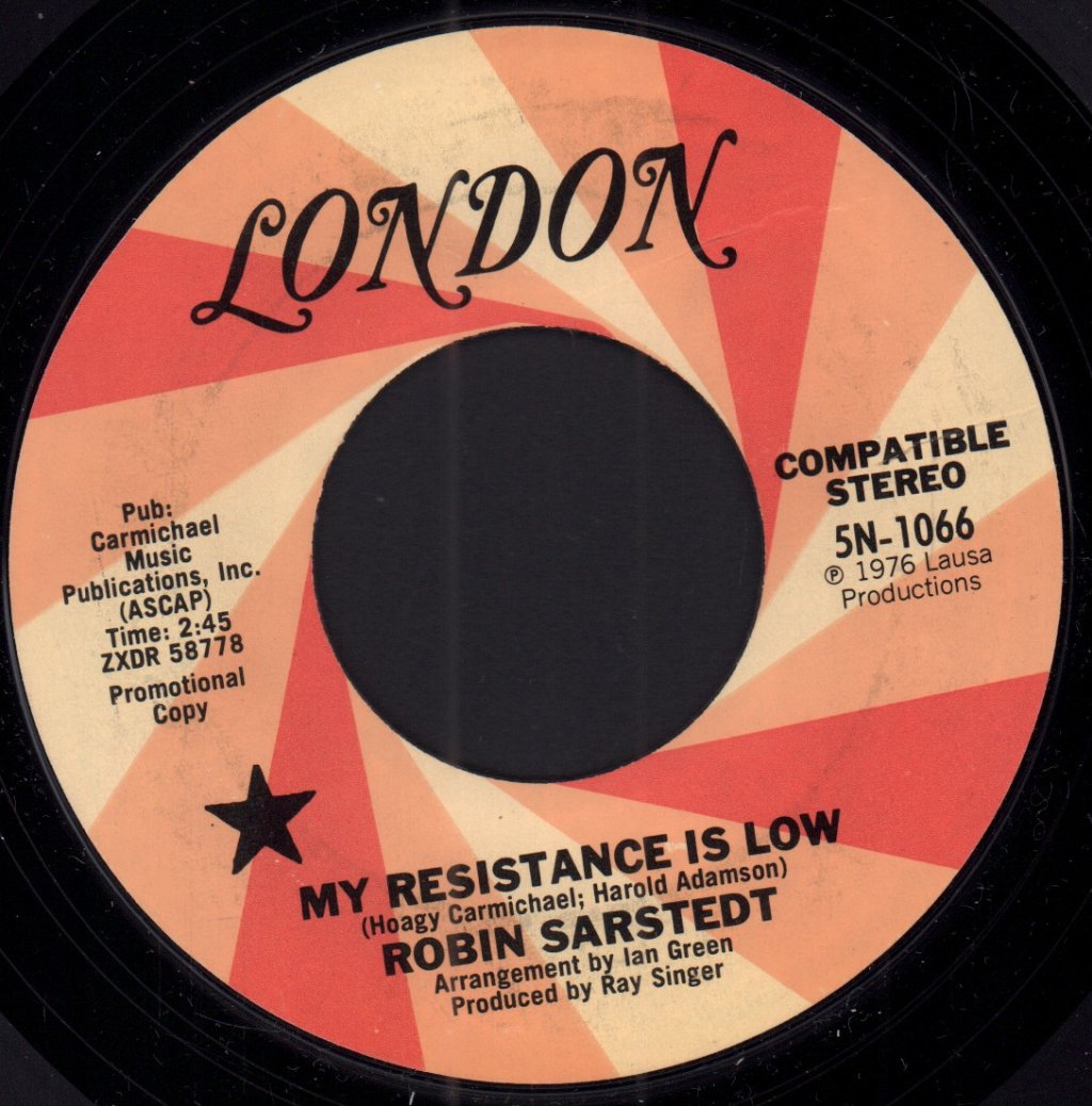Robin Sarstedt - My Resistance Is Low - 7 Inch