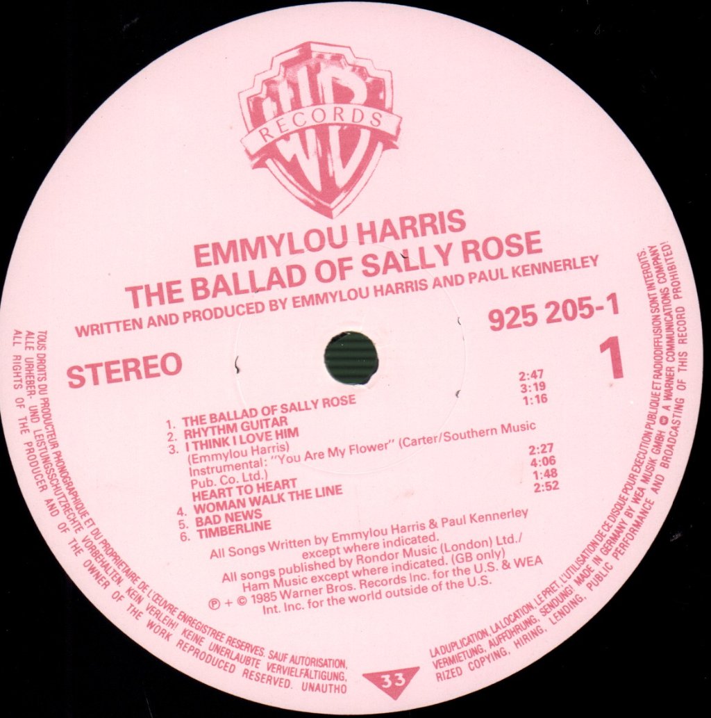 Emmylou Harris - Ballad Of Sally Rose - Lp