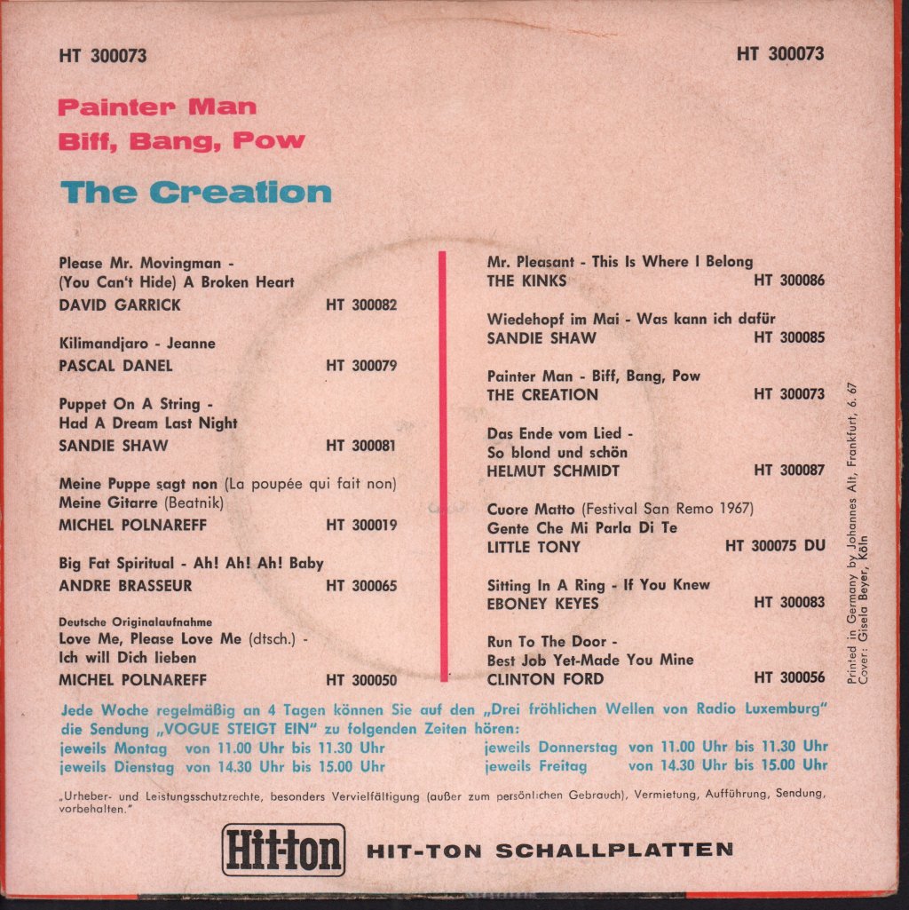 Creation (Uk Beat Group) - Painter Man - 7 Inch