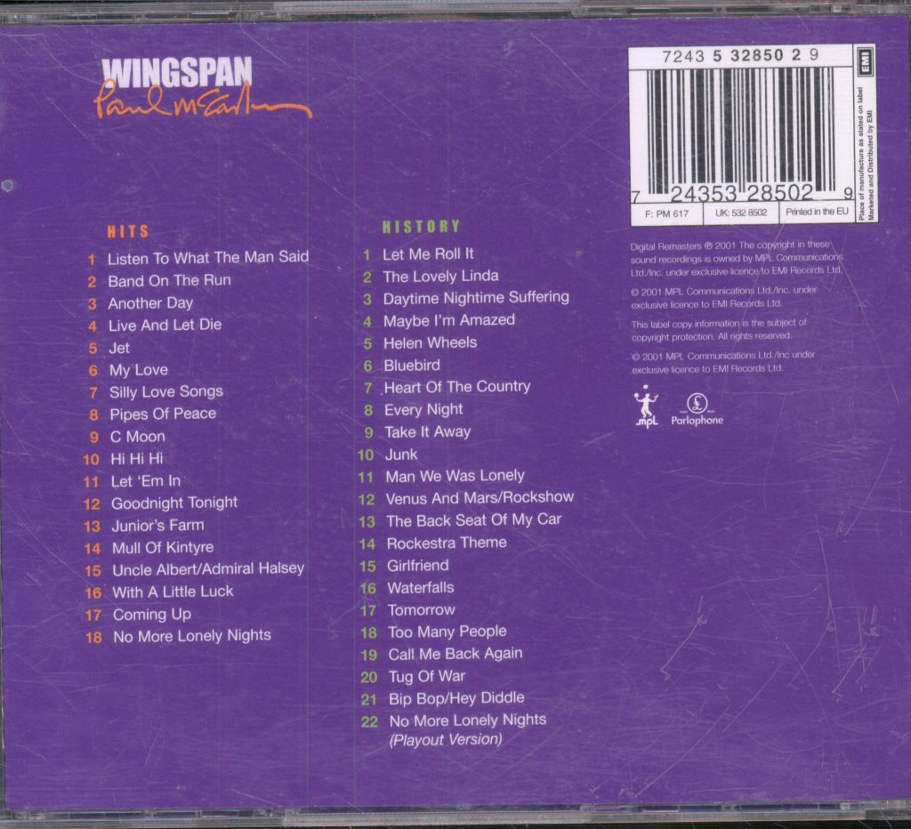 Paul McCartney - Wingspan - Hits And History - Double Cd