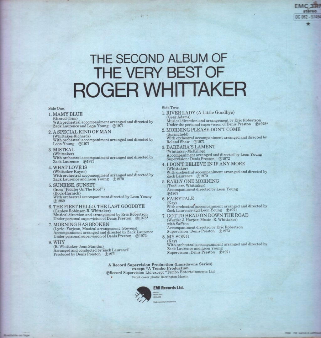 Roger Whittaker - Second Album Of The Very Best Of - Lp