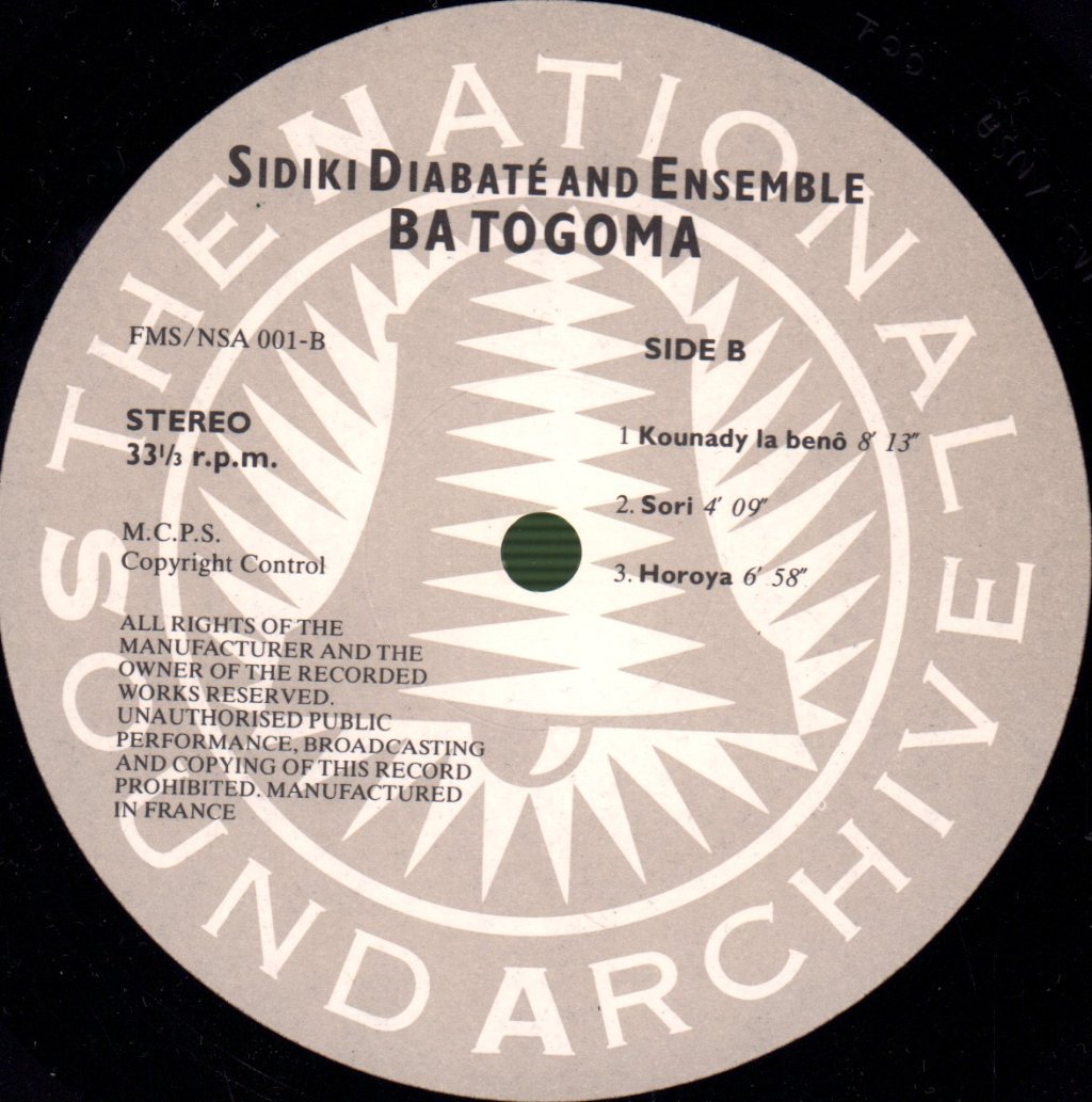 Sidiki Diabate And Ensemble - Ba Togoma (Manding Music From Mali) - Lp
