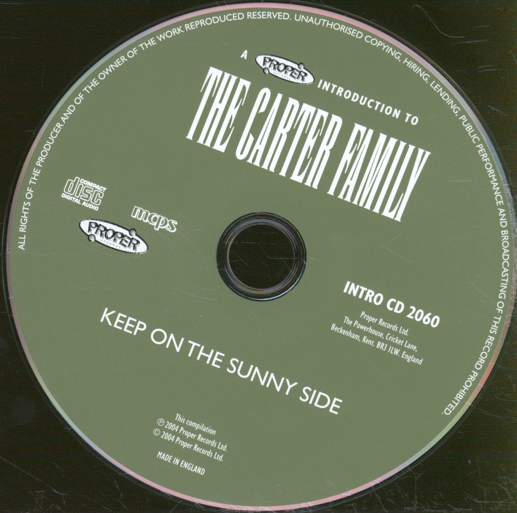 Carter Family - A Proper Introduction To The Carter Family - Keep On The Sunny Side - Cd