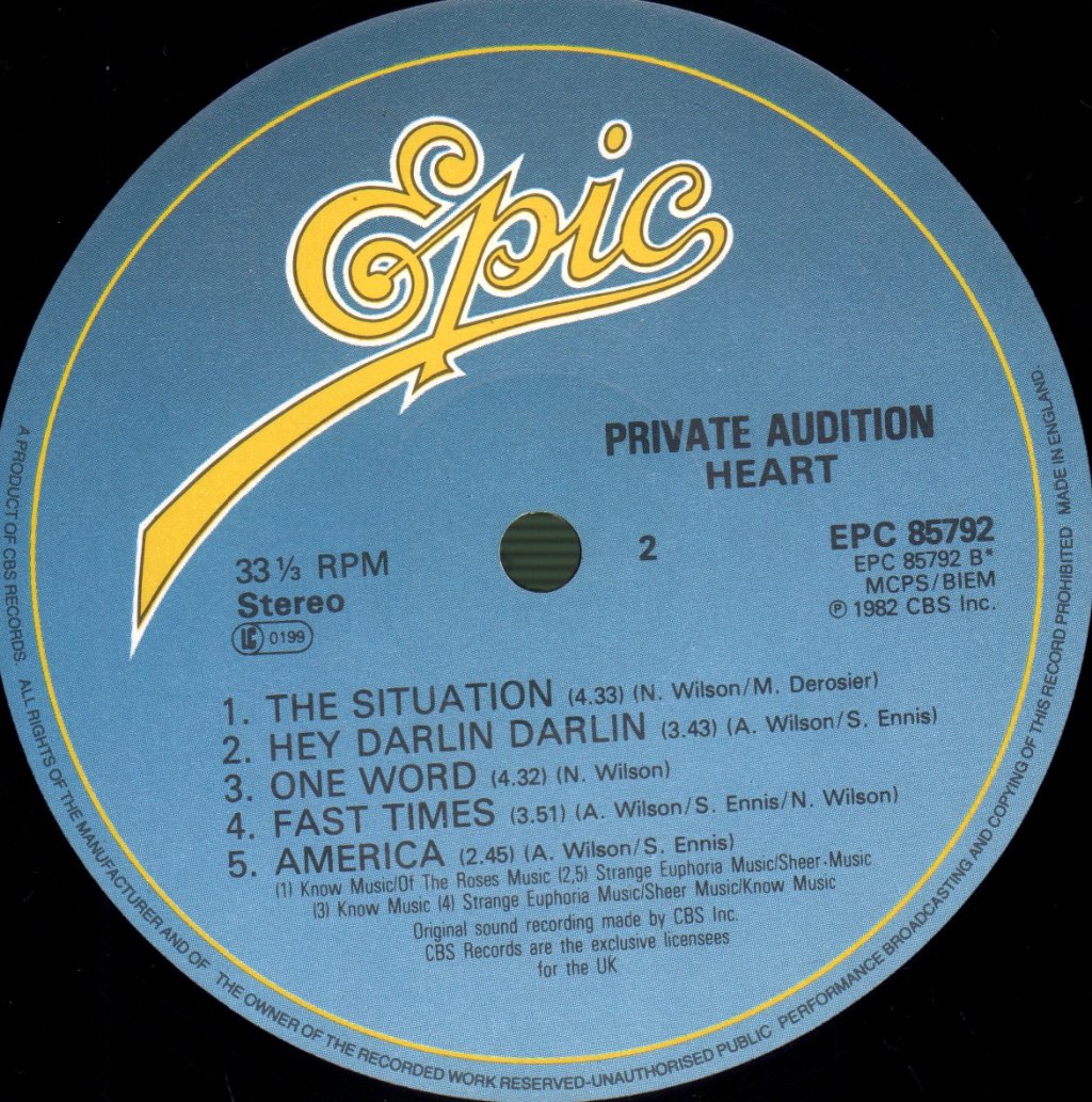Heart - Private Audition - Lp