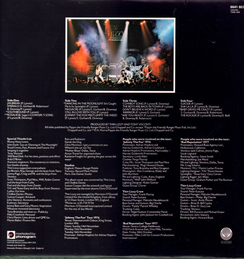 Thin Lizzy - Live And Dangerous - Double Lp
