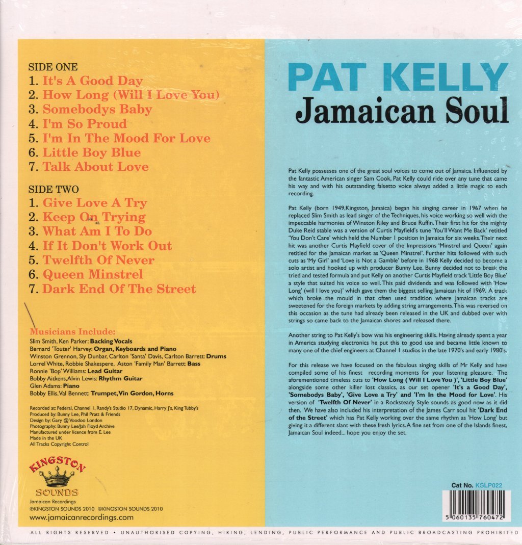 Pat Kelly - Jamaican Soul - Lp