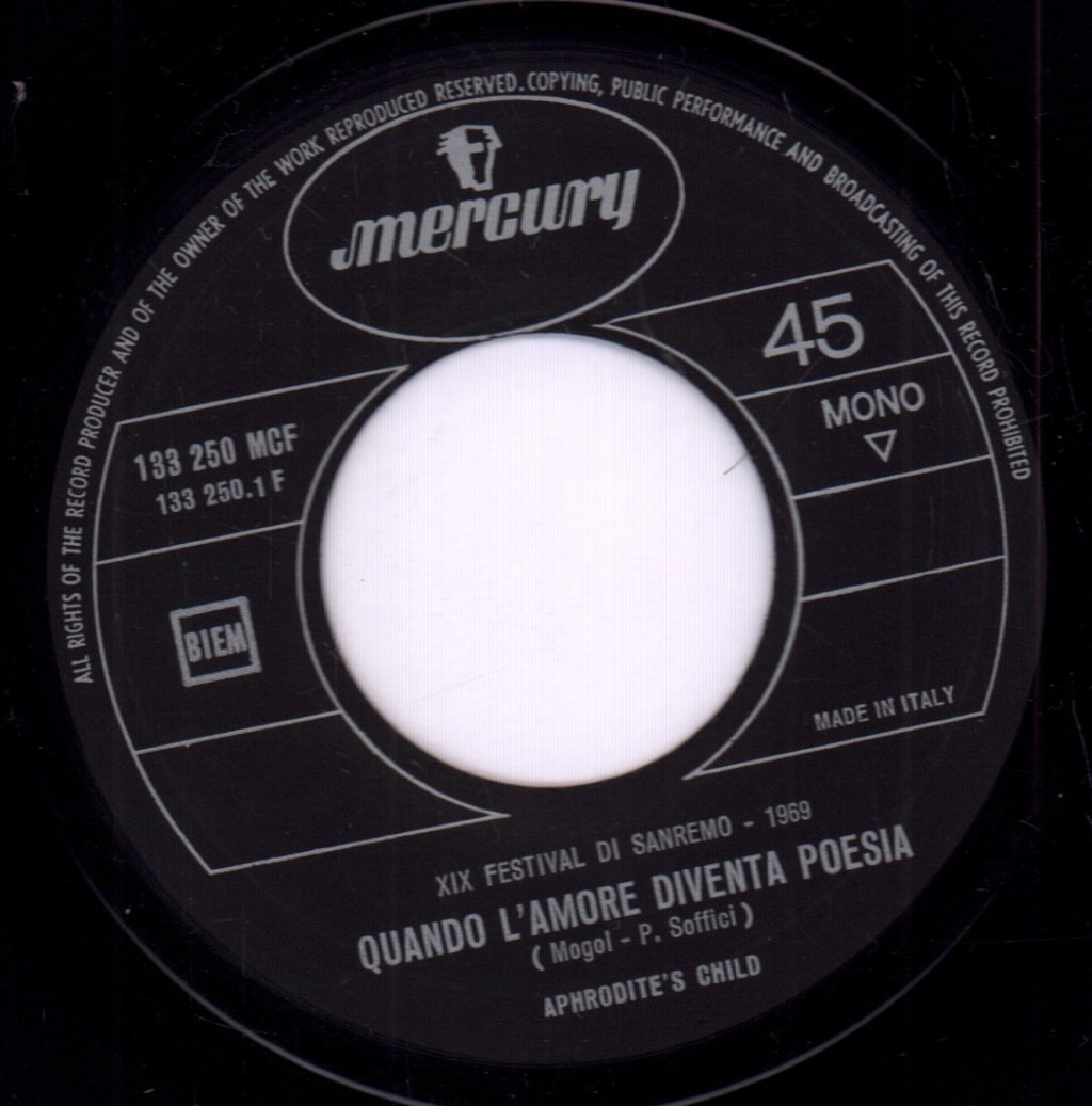 Aphrodite's Child - Lontano Dagli Occhi - 7 Inch