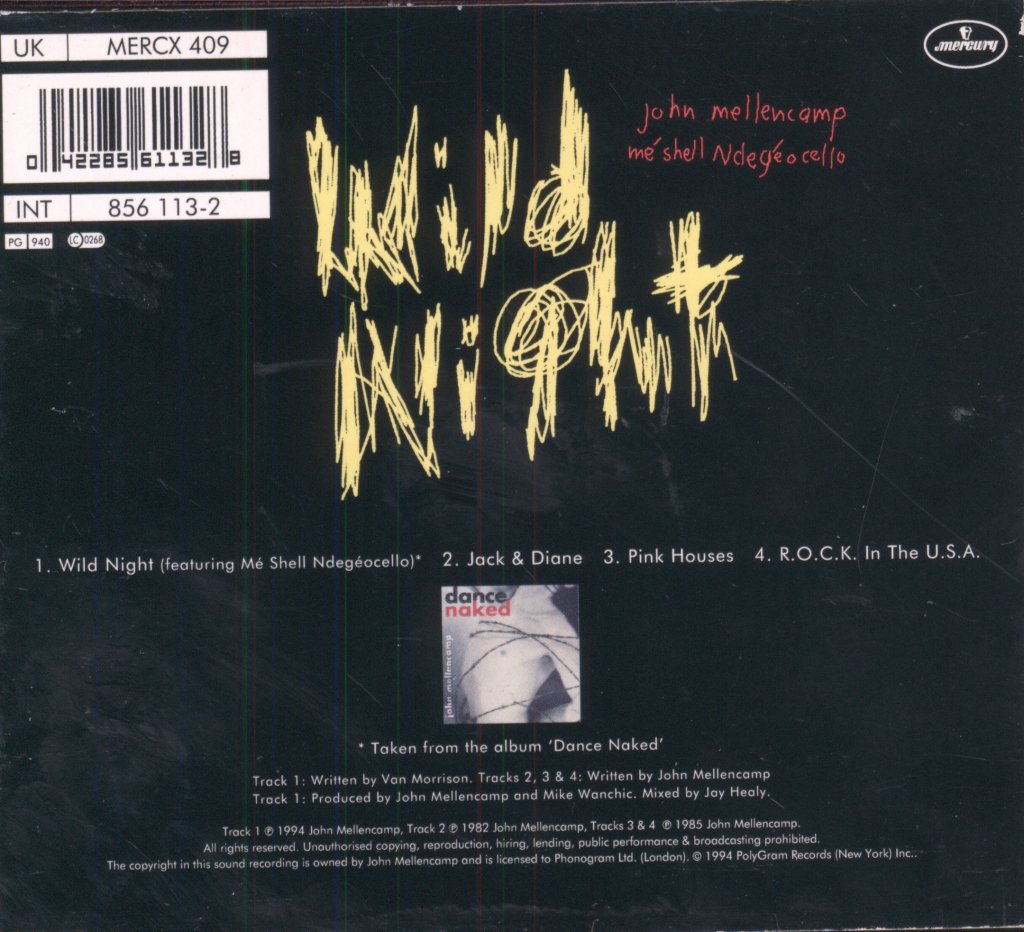 John Mellencamp And Me Shell Ndegeocello - Wild Night - Cd