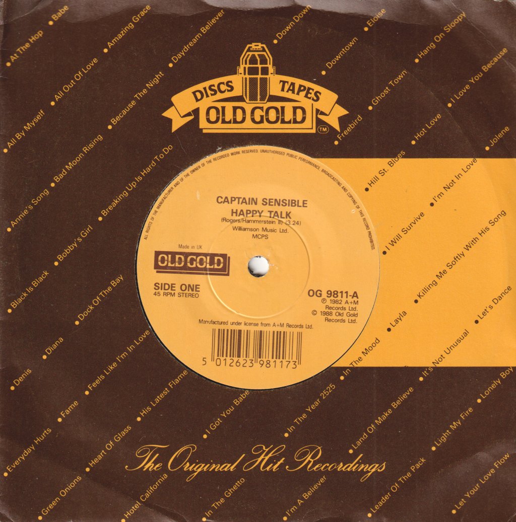 Captain Sensible - Happy Talk - 7 Inch
