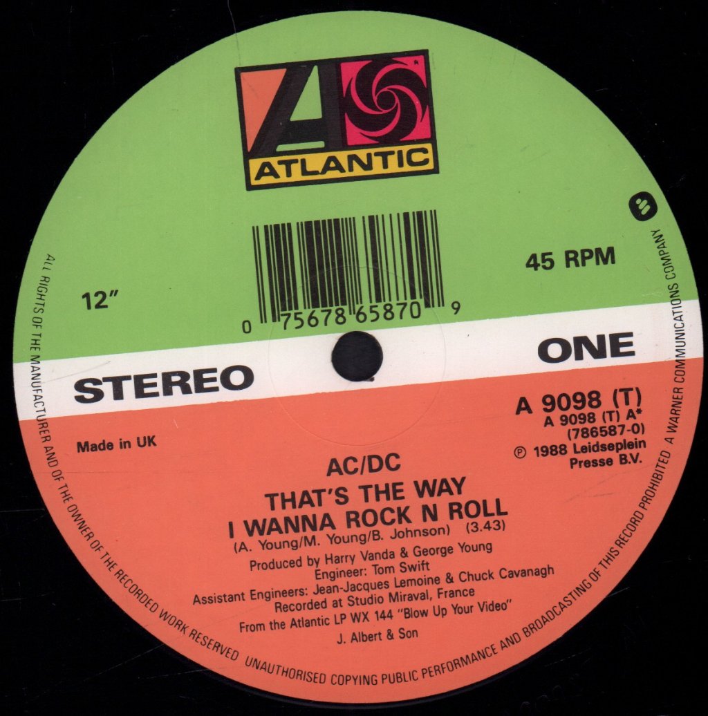 AC/DC - That's The Way I Wanna Rock N Roll - 12 Inch