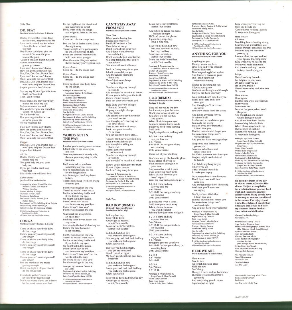 Gloria Estefan - Greatest Hits - Double Lp