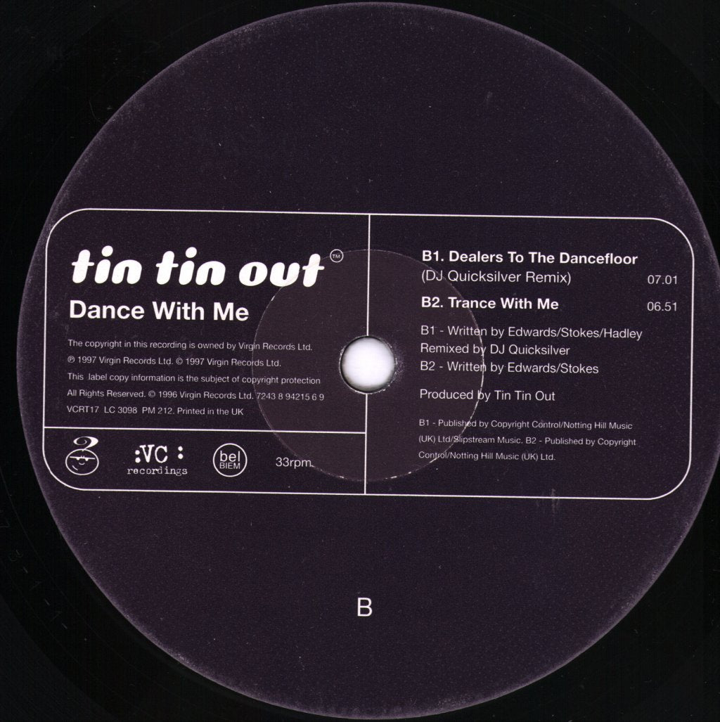 Tin Tin Out - Dance With Me - 12 Inch