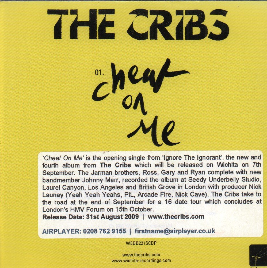 Cribs - Cheat On Me - Cd