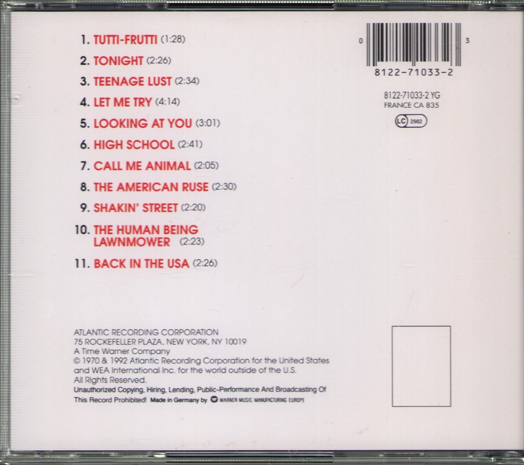 MC5 - Back In The USA - Cd