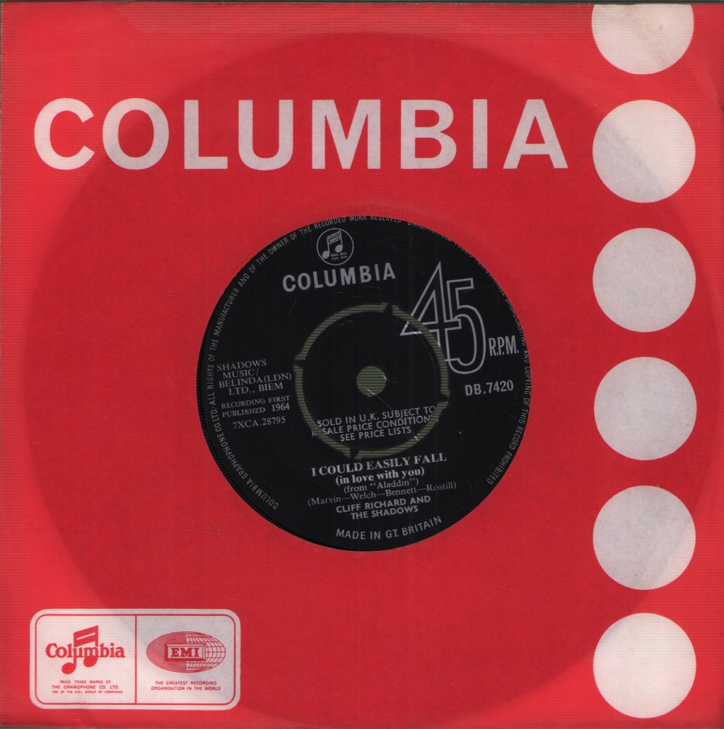 Cliff Richard And The Shadows - I Could Easily Fall - 7 Inch