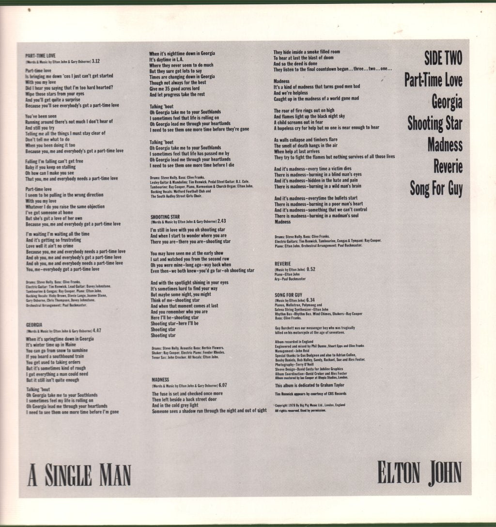 Elton John - A Single Man - Lp